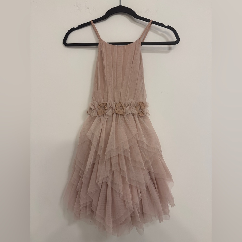 Isobella & Chloe Pink  taupe Layered Dress